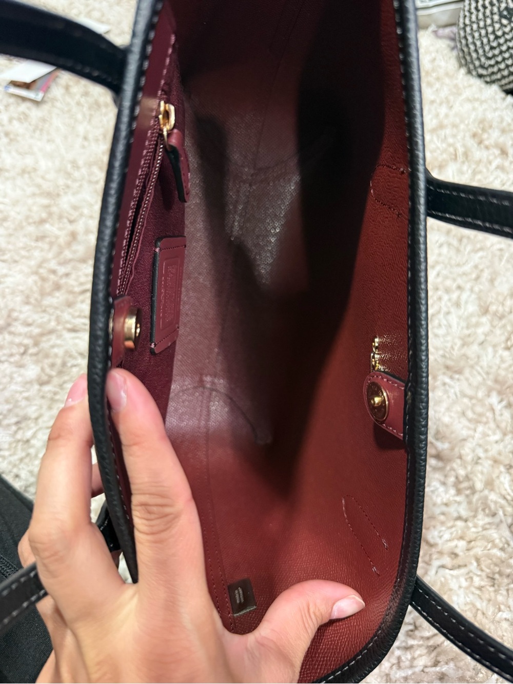 Coach Black Small City Tote - Picture 9 of 12